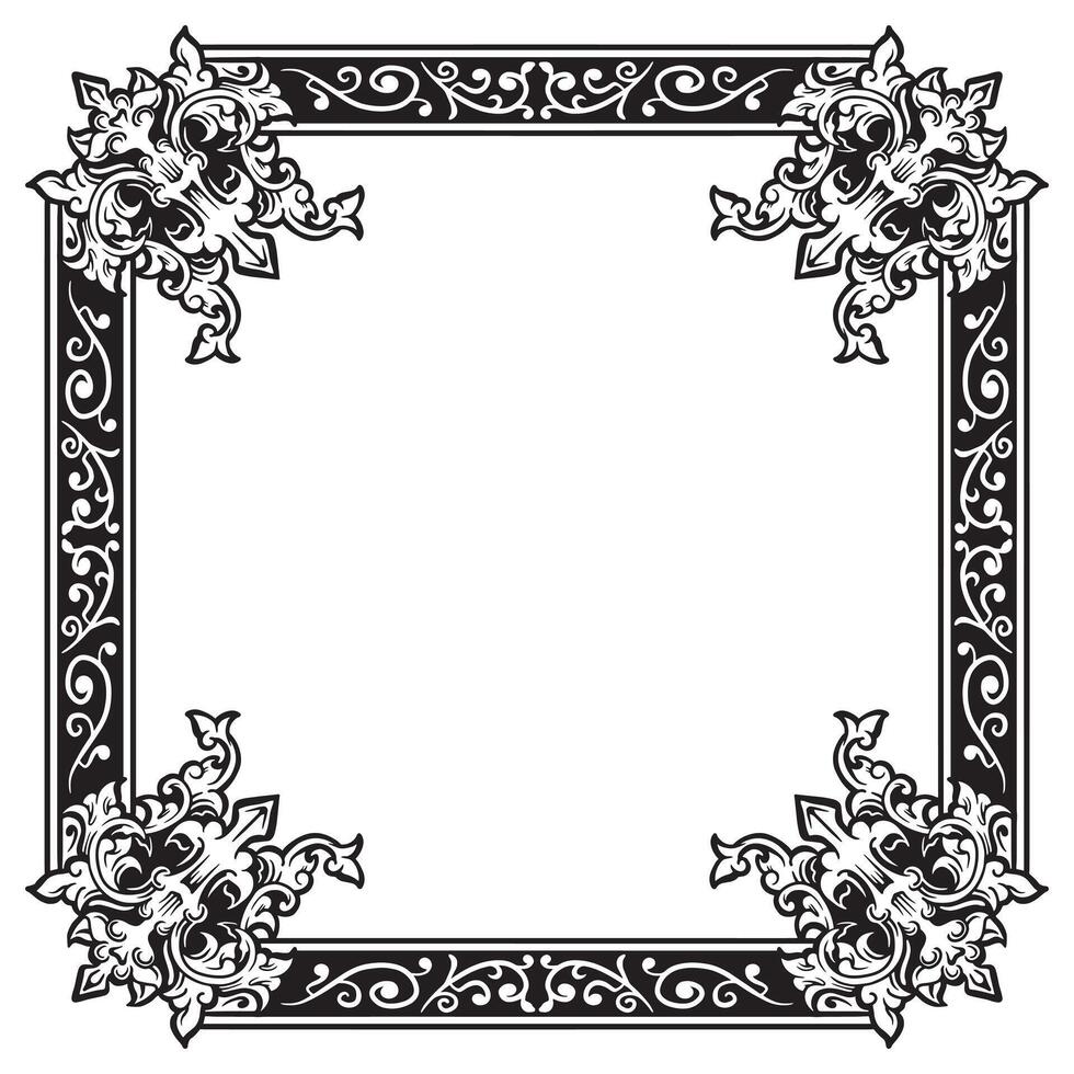 Ornamental Border Geometric Lineart Decorative Refined Finish vector
