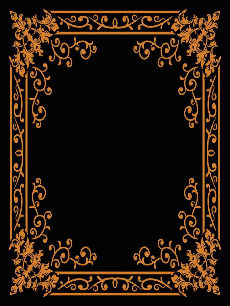 Botanical Frame with Ornamental Leaves and Vines vector