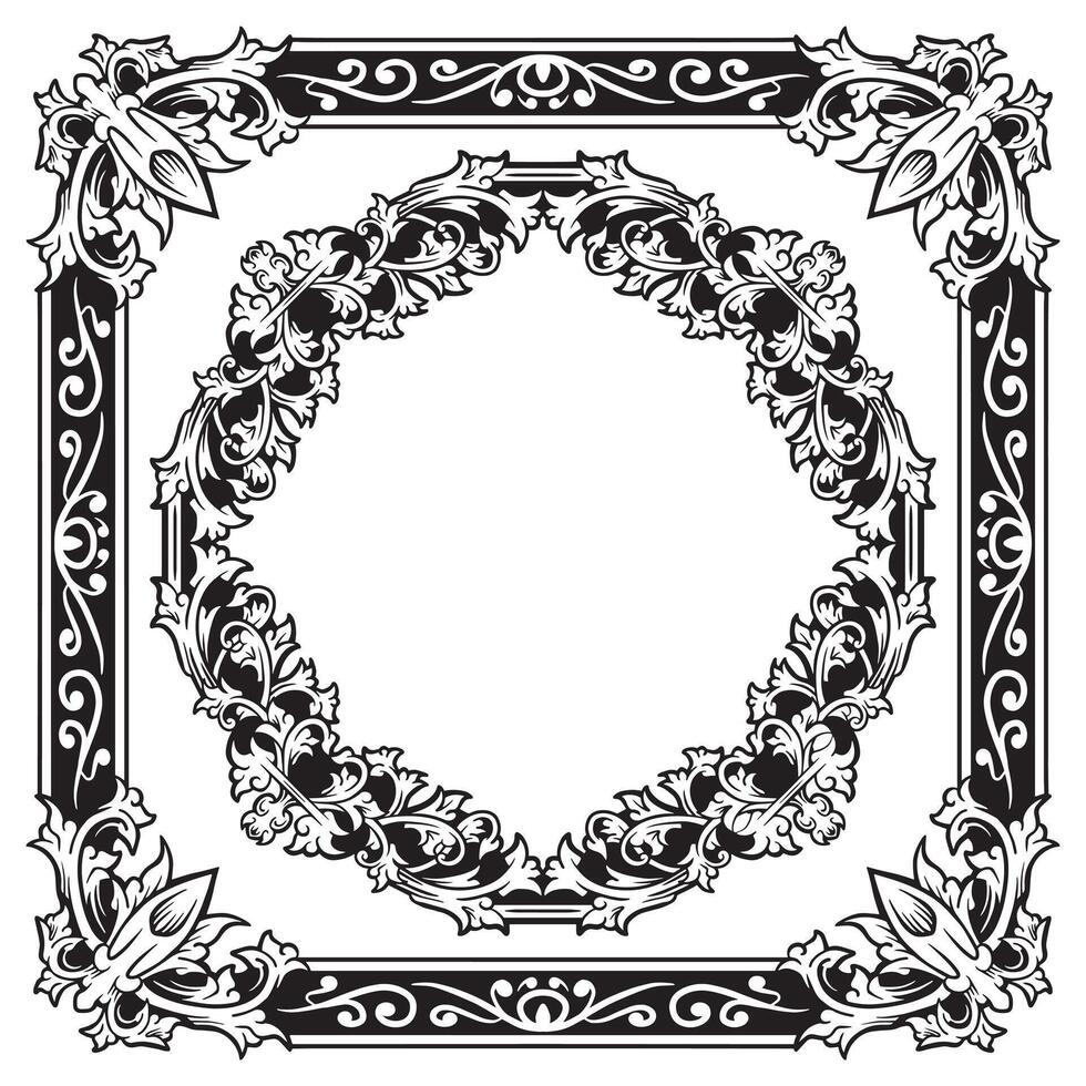 Ornamental Frames Geometric Lineart Decorative Neat Shapes vector