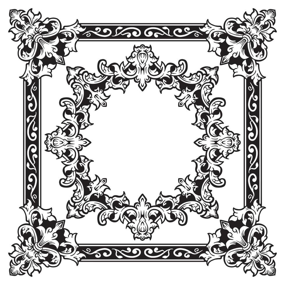 Ornamental Border Geometric Outlines Decorative Bright Craft vector