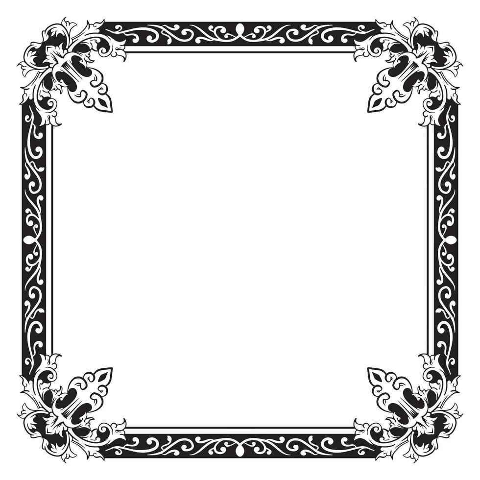 Ornamental Frames Geometric Outlines Decorative Graceful Shape vector
