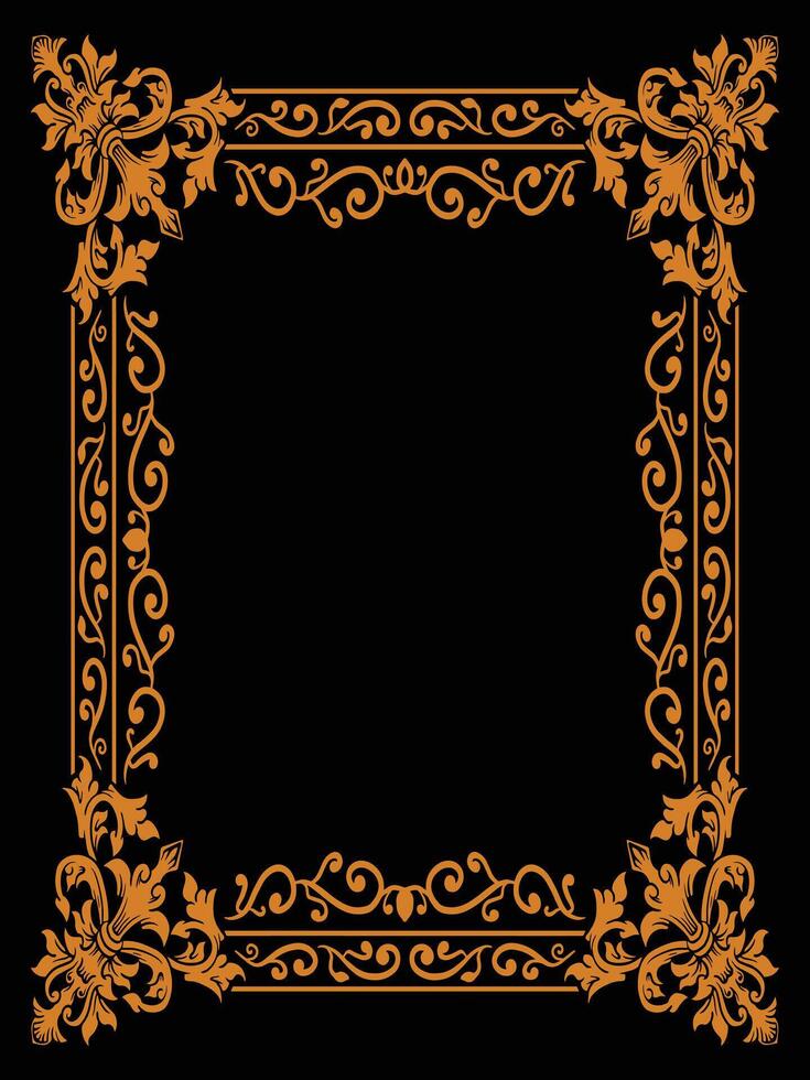 Ornamental Frame with Nature and Vine Accents vector