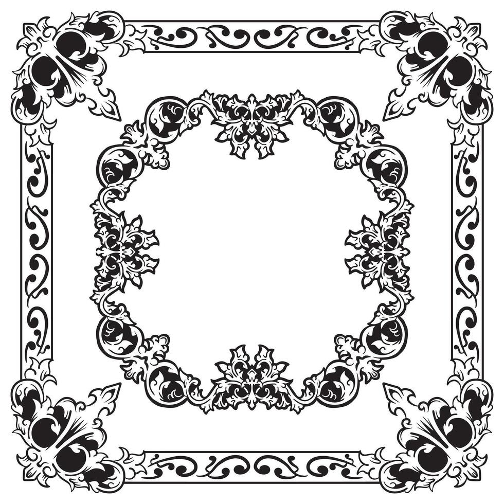Ornamental Frames Decorative Geometric Lineart Premium vector
