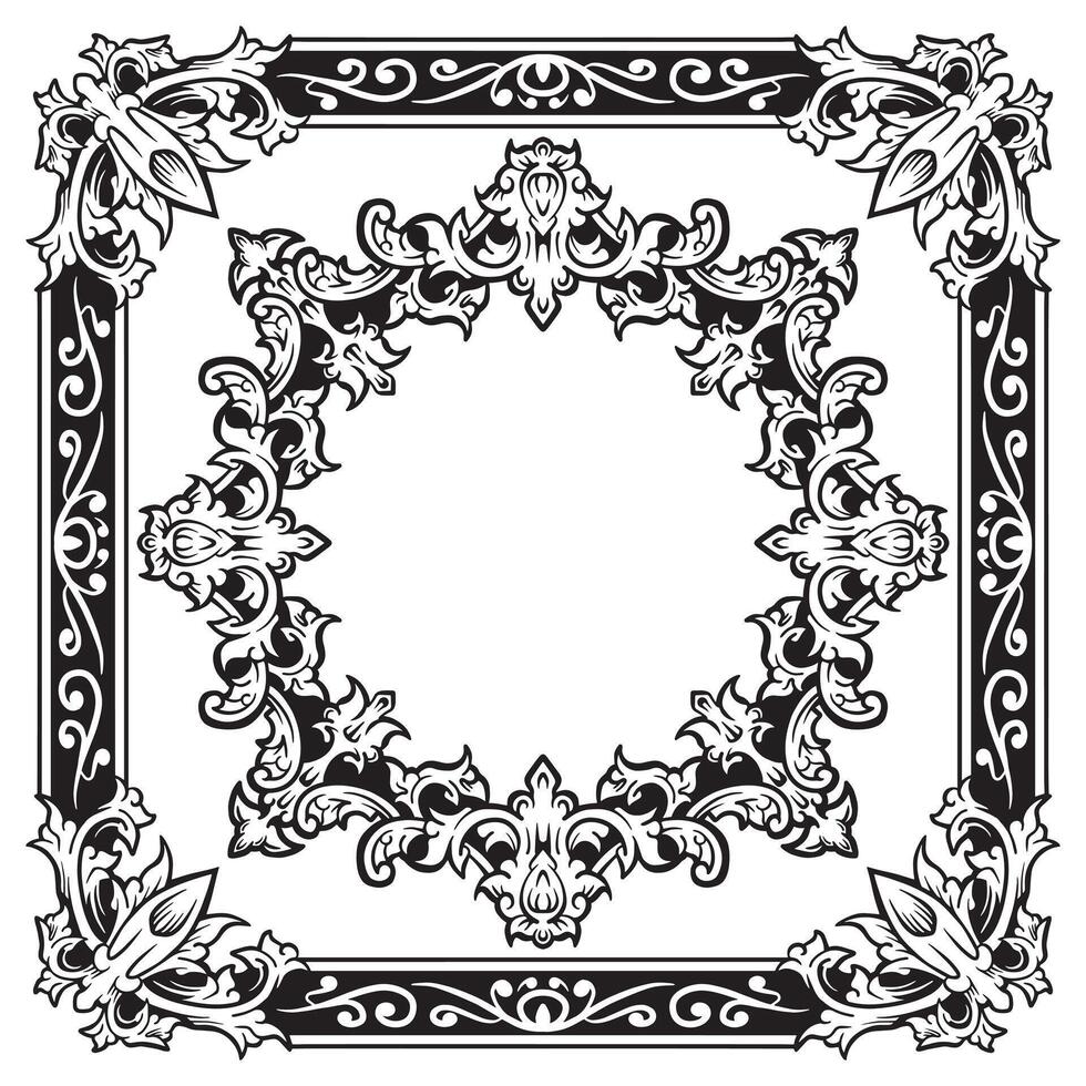 Ornamental Frames Geometric Lineart Decorative Harmony Line vector