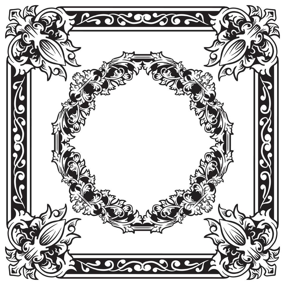 Ornamental Frames Geometric Outlines Decorative Frame Accent vector