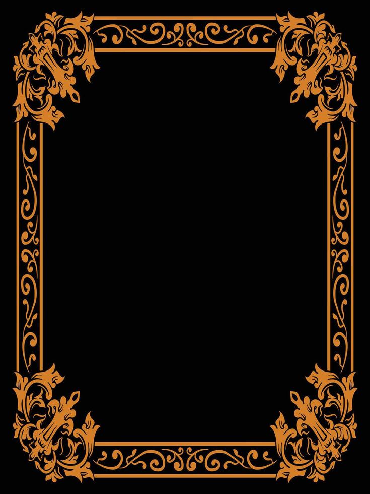 Ornamental Border with Elegant Leaf and Flower Motifs vector