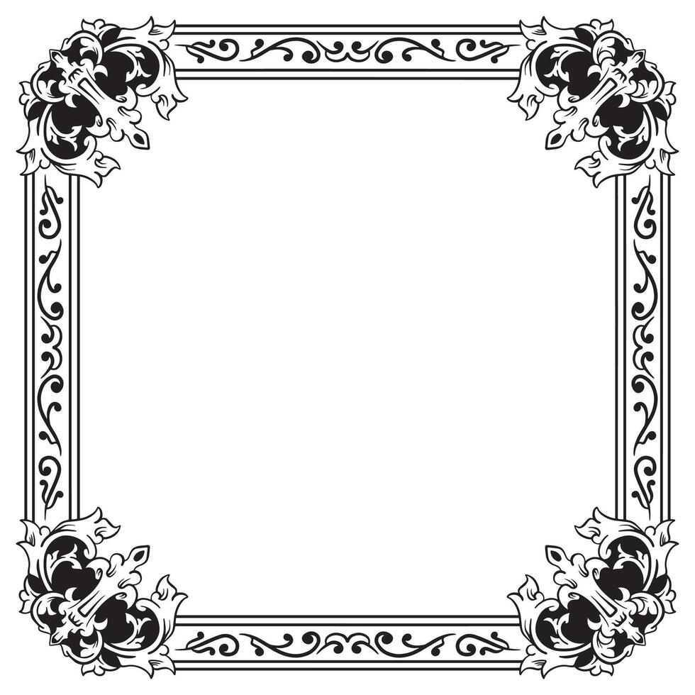 Ornamental Border Geometric Outlines Decorative Pure Shapes vector