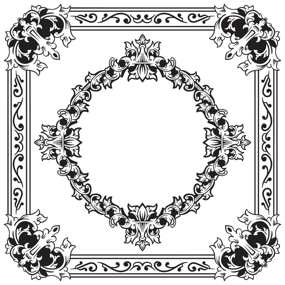 Ornamental Frames Geometric Outlines Decorative Artistic Harmony vector
