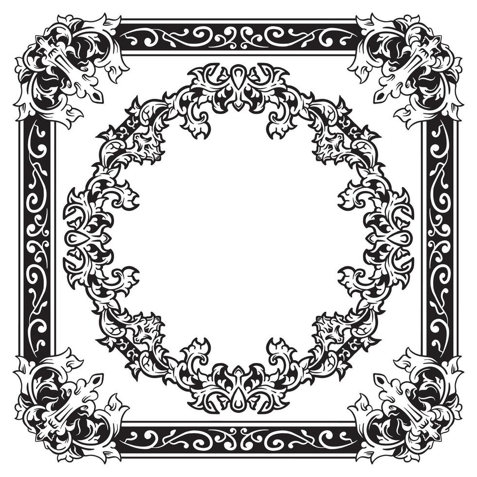 Ornamental Frames Premium Decorative Geometric Outline vector