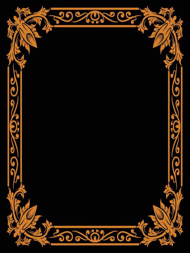 Ornamental Frame with Tree and Leaf Border Details vector