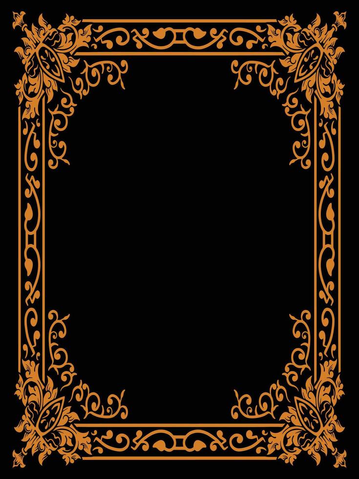 Ornamental Frame with Tropical Flower Border Design vector