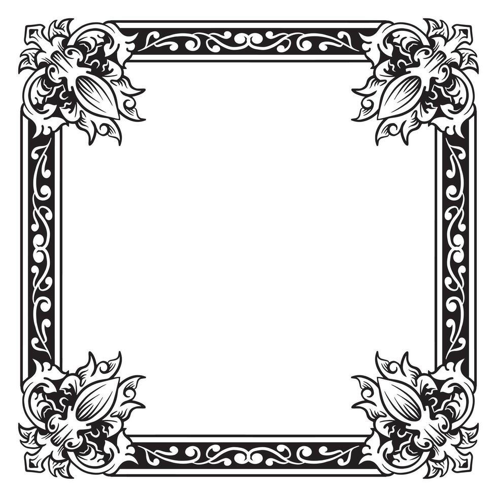 Ornamental Frames Geometric Outlines Decorative Thin Ornament vector