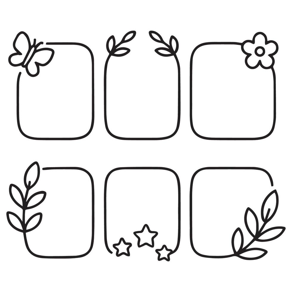 Cute Minimalist Frame Outlines vector