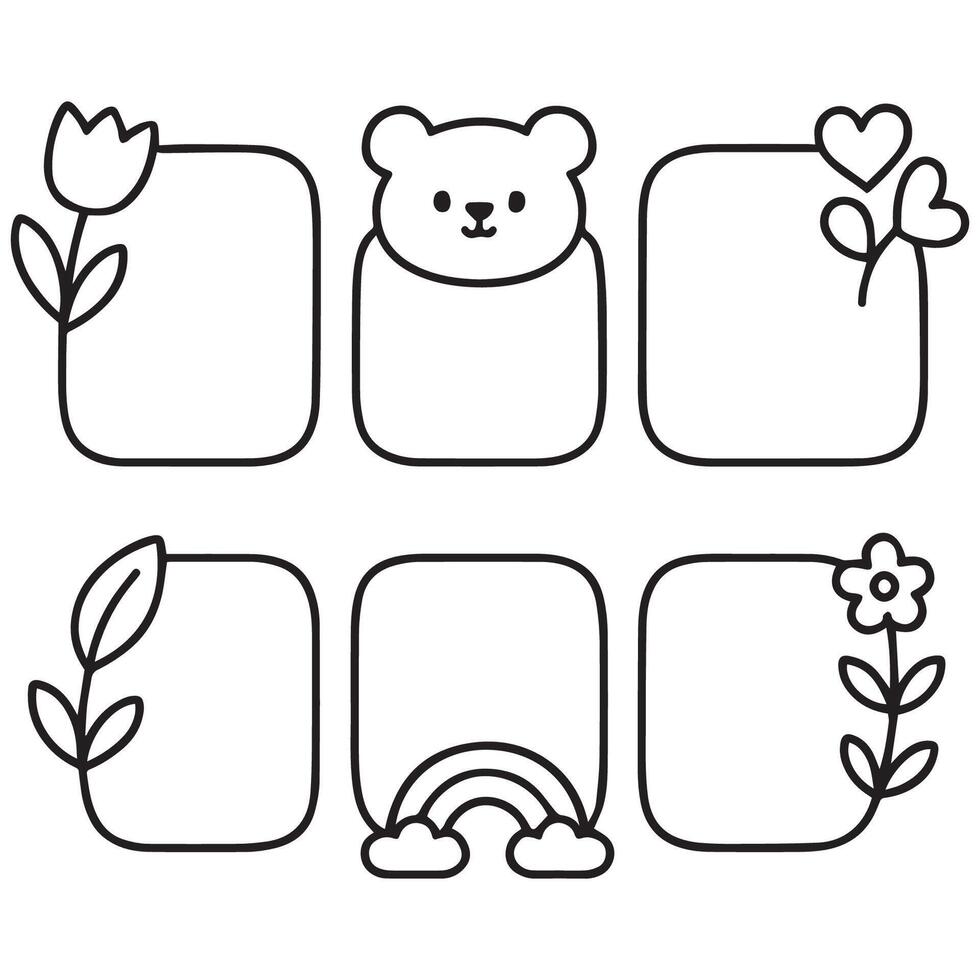 Playful Handdrawn Frames vector