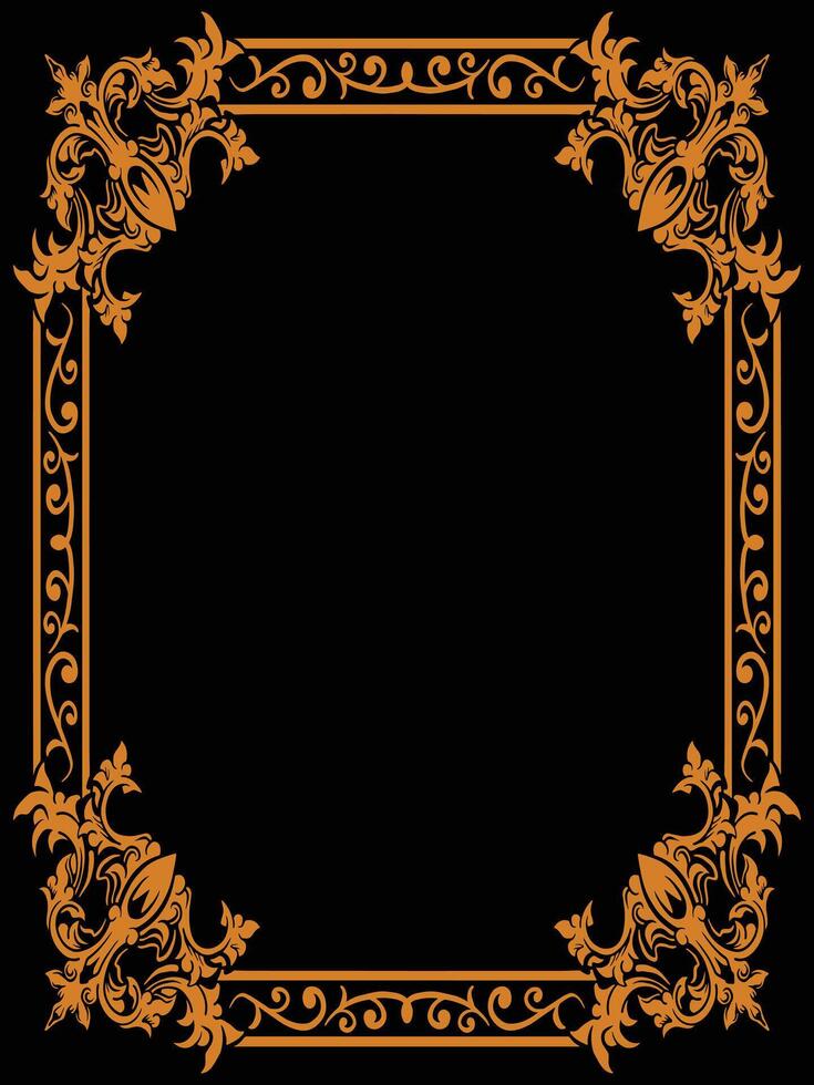 Ornamental Floral Border with Vine and Blossom Design vector