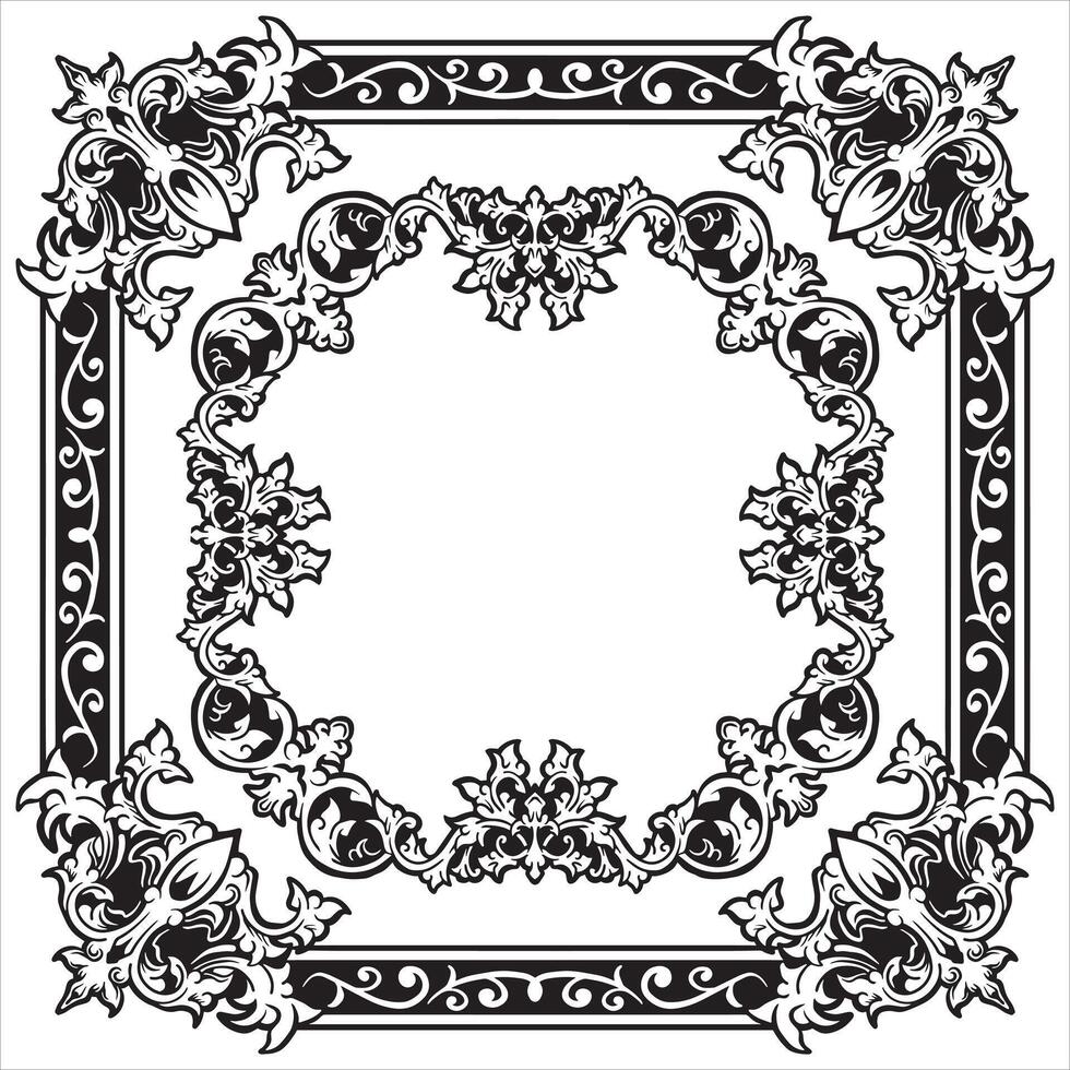 Ornamental Border Lineart Decorative Premium Geometric vector