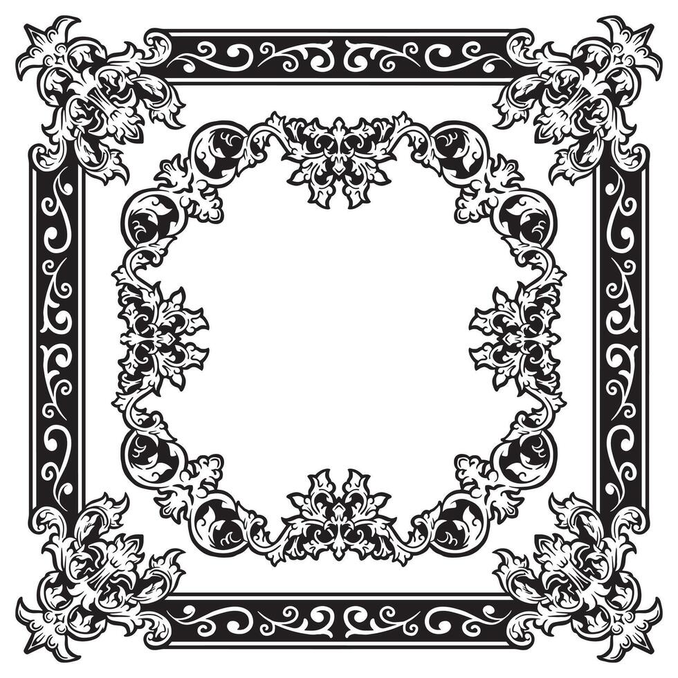 Ornamental Frames Geometric Premium Outline Decorative vector