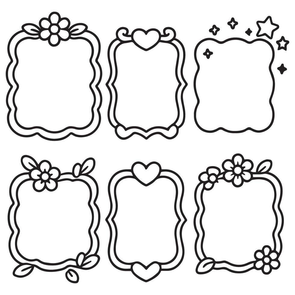 Fun and Quirky Cute Doodle Frames vector
