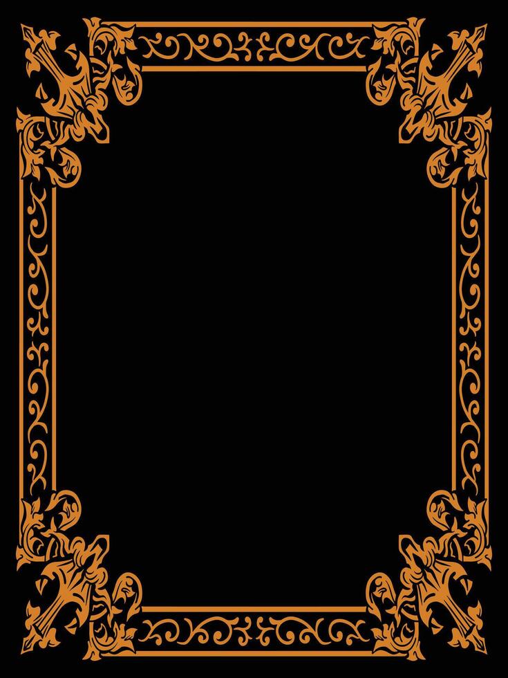 Ornamental Border with Flowering Petals and Leaves vector
