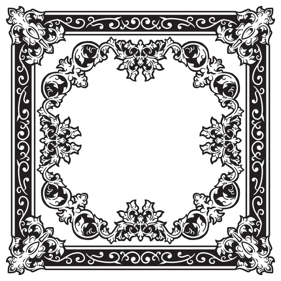 Ornamental Border Premium Decorative Outline Geometric vector