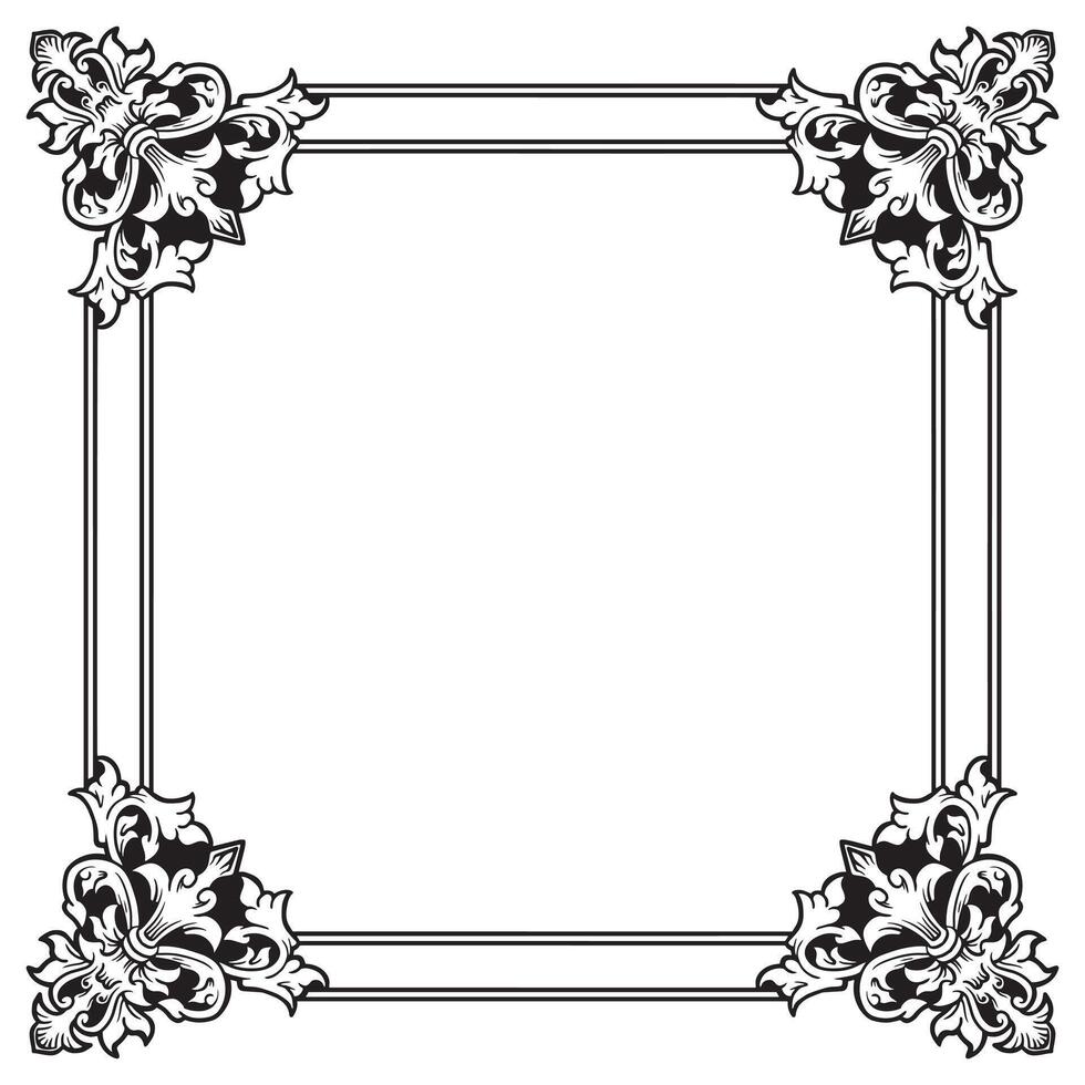 Delicate Ornamental Frames Geometric Outlines Decorative Fine Curvature vector