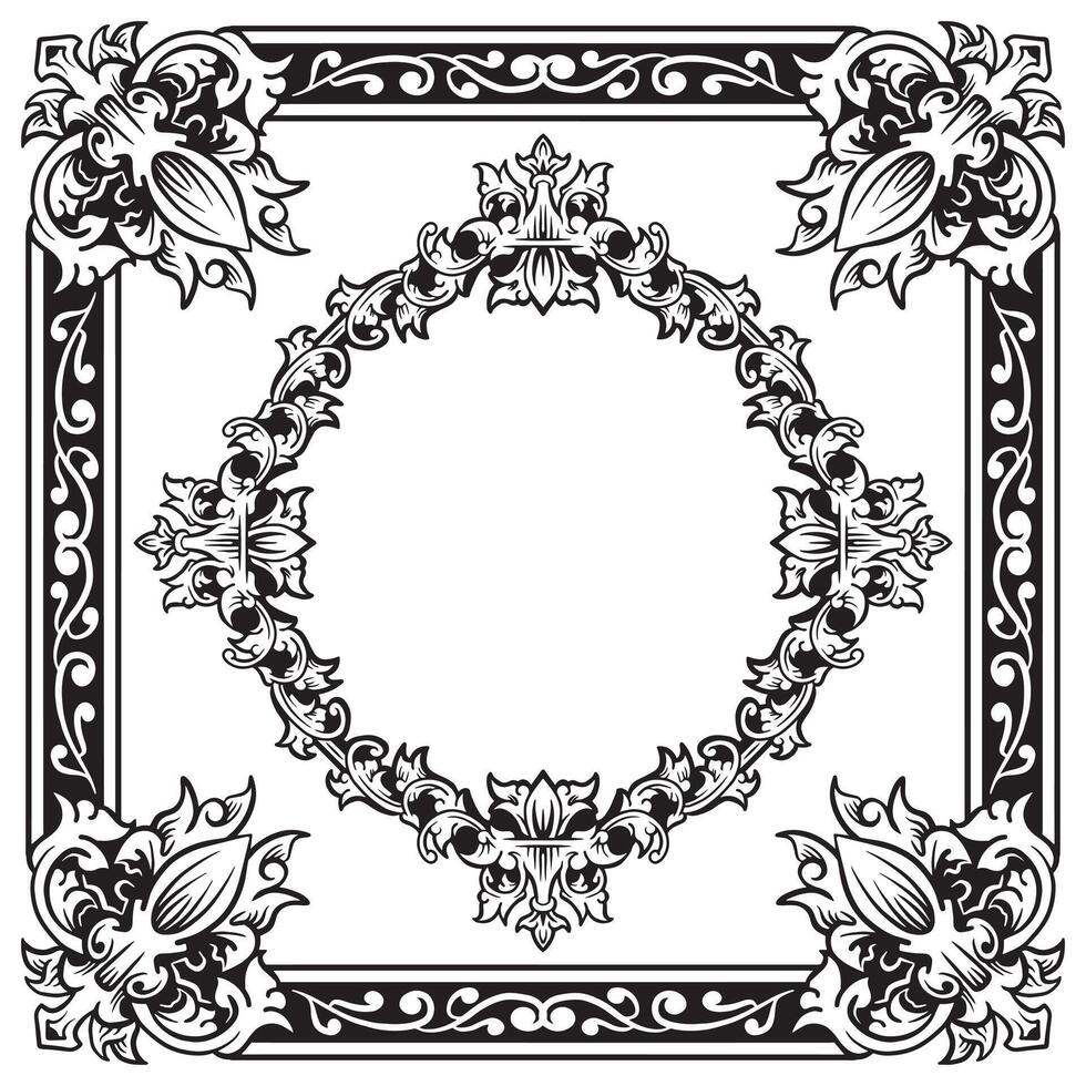 Ornamental Border Geometric Lineart Decorative Modern Finish vector