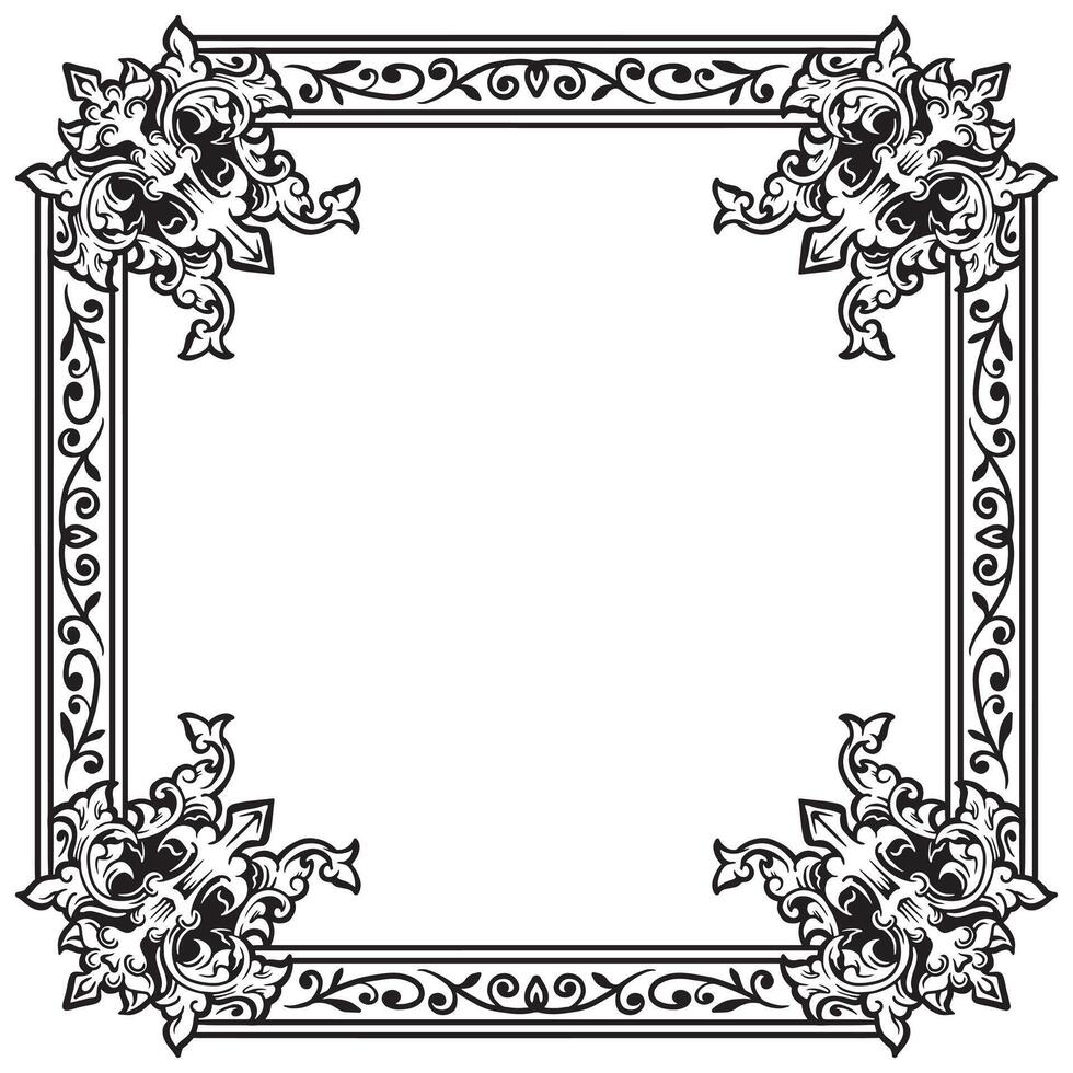 Ornamental Frames Geometric Outlines Decorative Classic Art vector