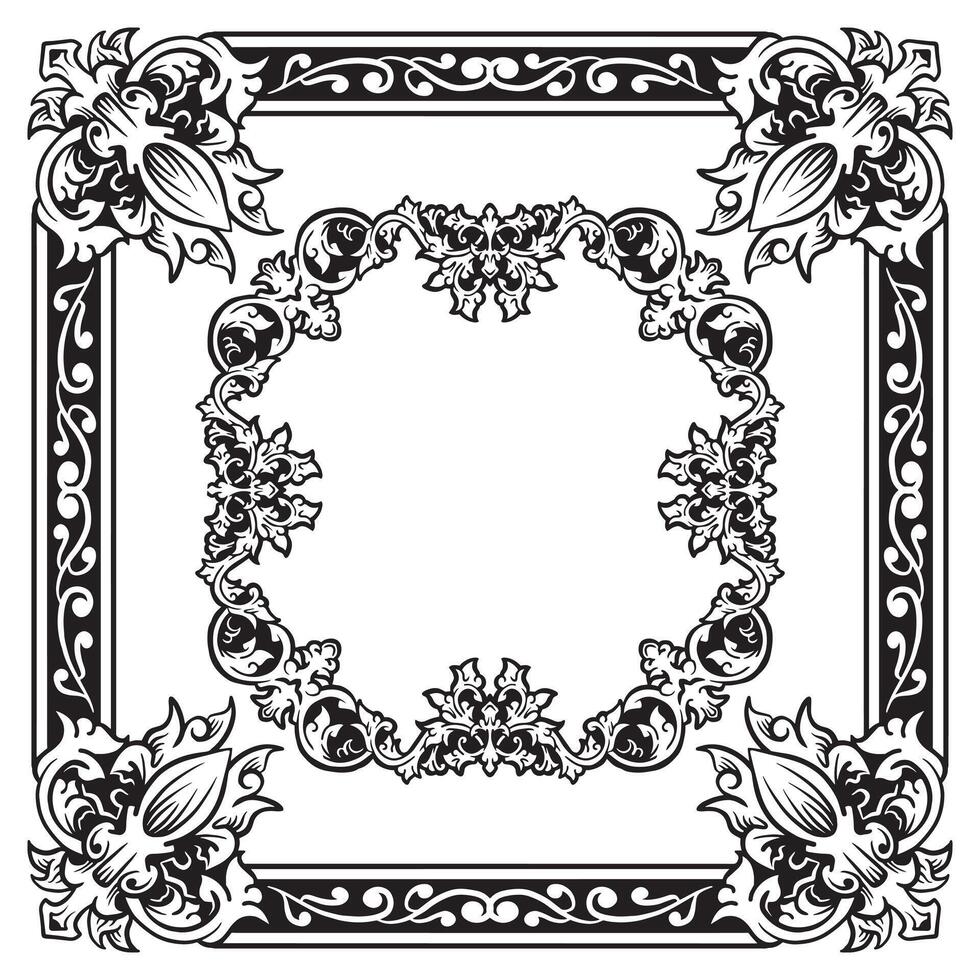 Ornamental Border Decorative Premium Lineart Geometric vector