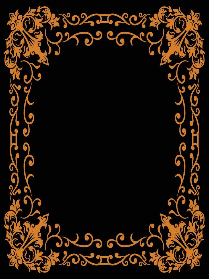 Ornamental Border with Flower and Leaf Scrolls vector