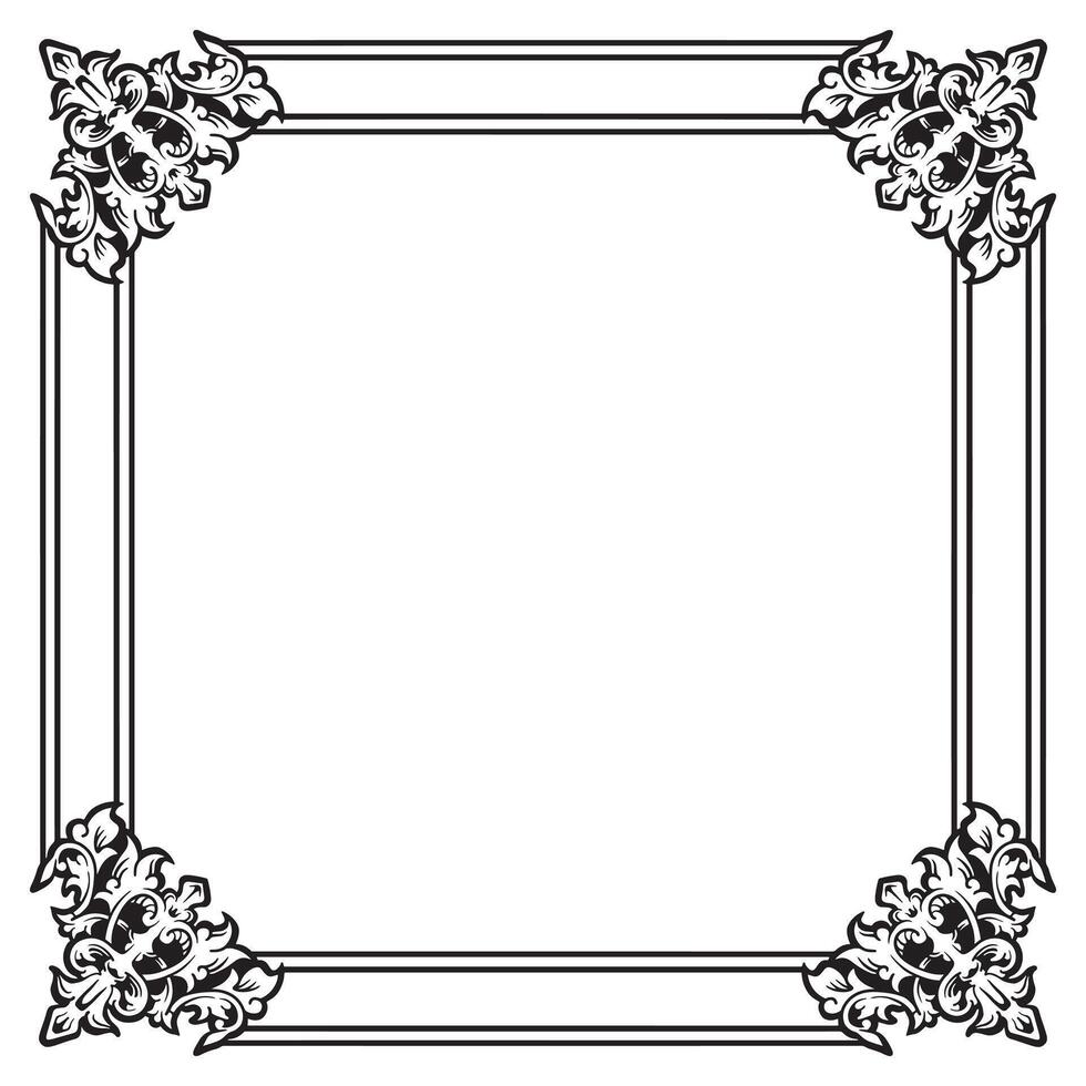 Ornamental Border Geometric Outlines Decorative Fresh Ornament vector