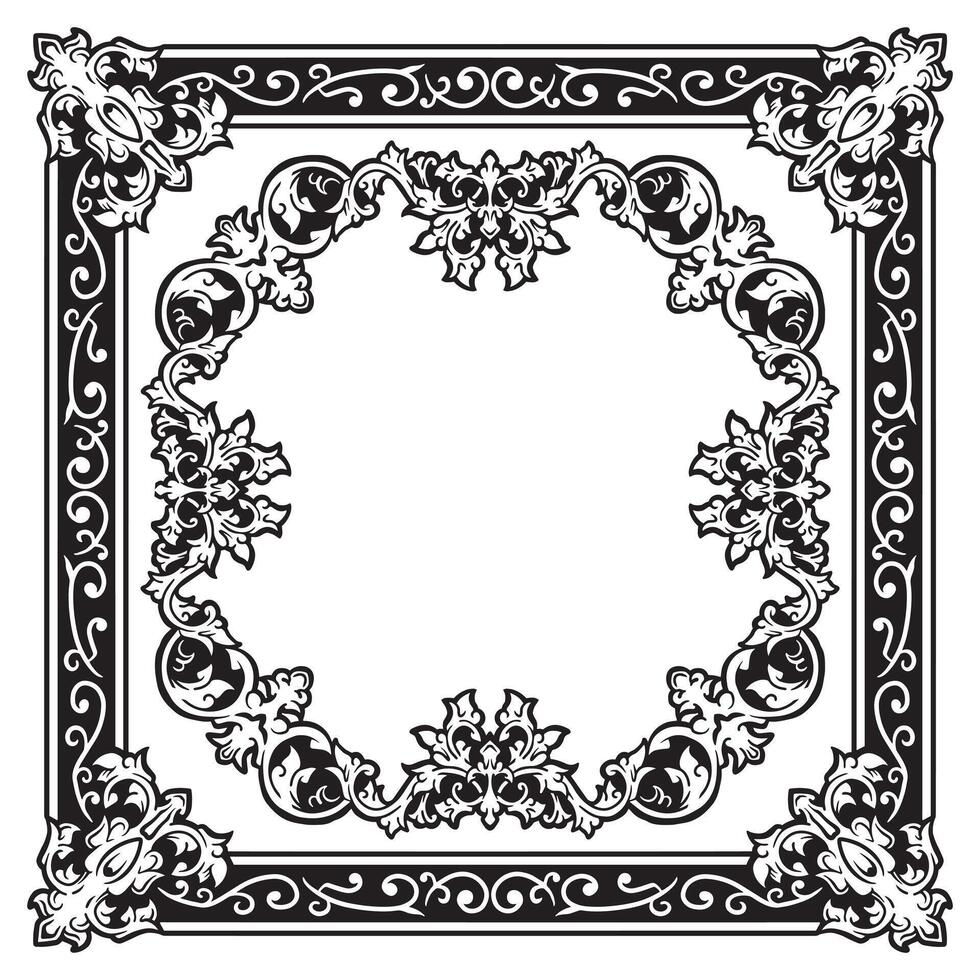 Ornamental Frames Geometric Outline Premium Decorative vector