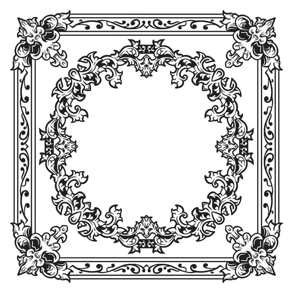 Ornamental Frames Geometric Outlines Decorative Decorative Ribbon Motifs vector