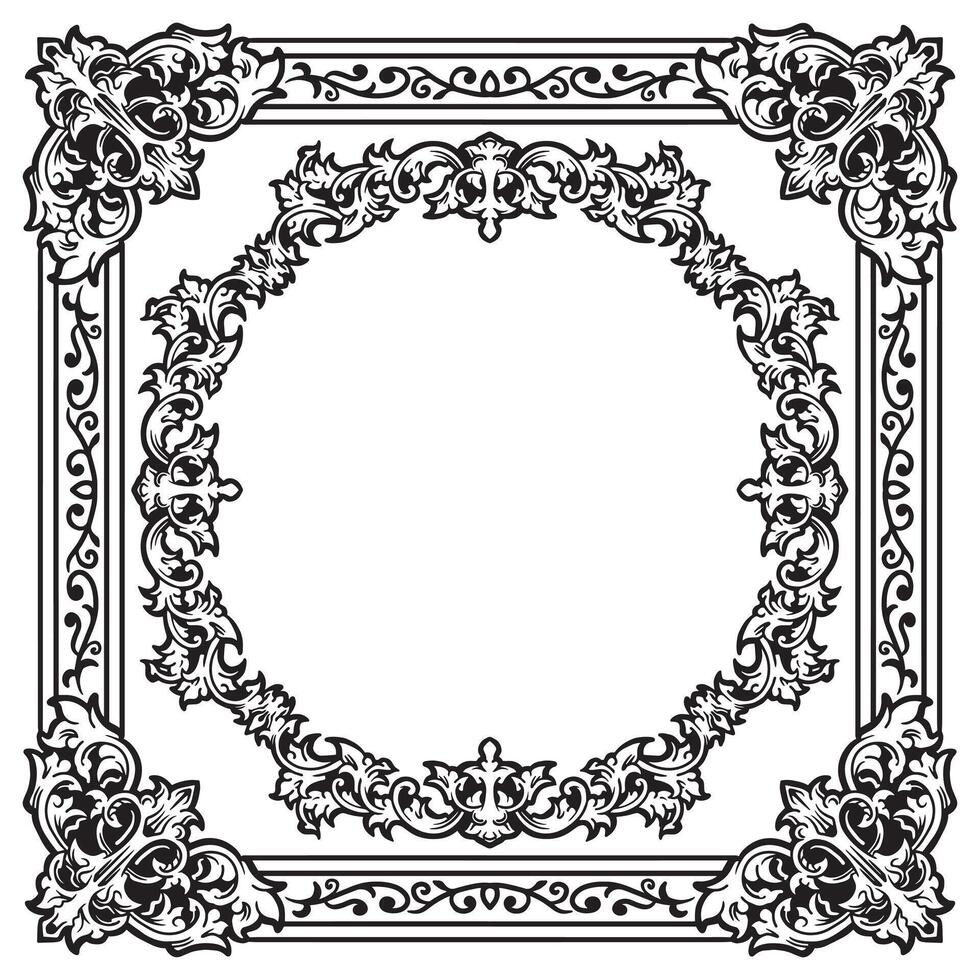 Ornamental Frames Geometric Outlines Decorative Minimalist Wave Lines vector
