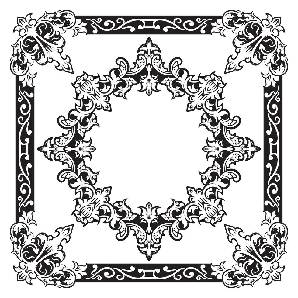 Ornamental Frames Geometric Outlines Decorative Classic Form vector