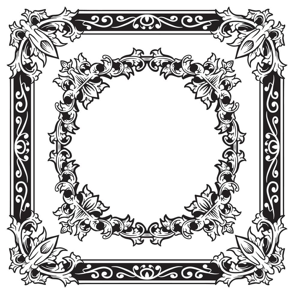 Ornamental Frames Geometric Outlines Decorative Clean Look vector