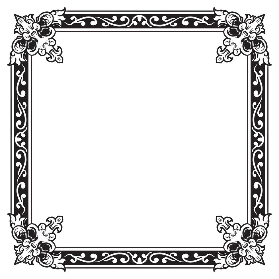 Ornamental Border Geometric Lineart Decorative Subtle Outline vector