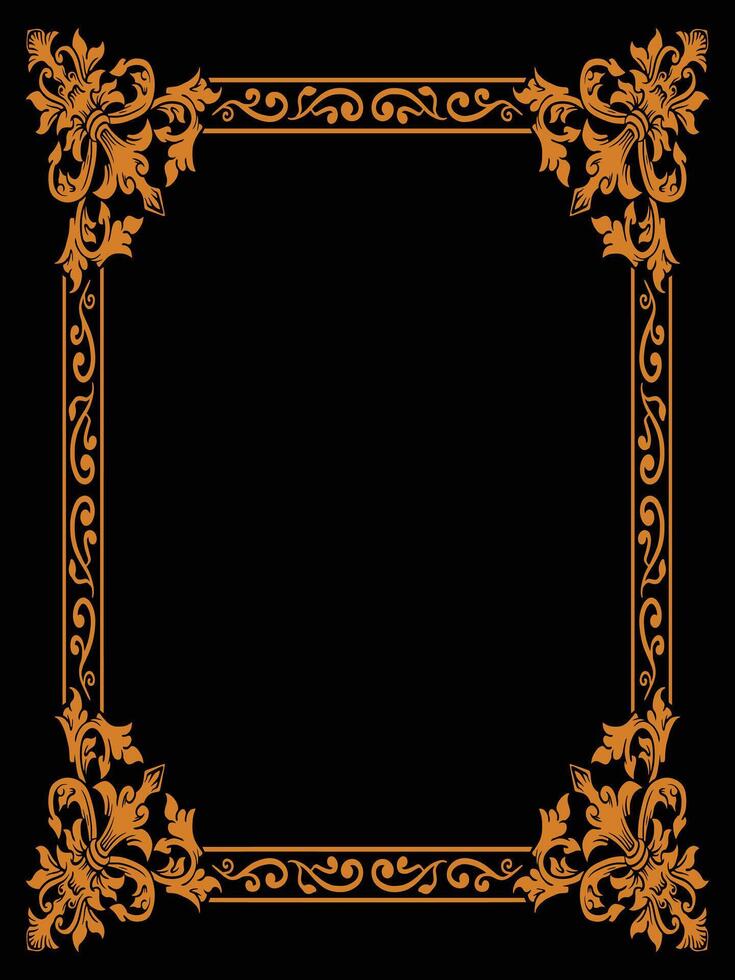 Ornamental Border with Forest Leaf Detailing vector