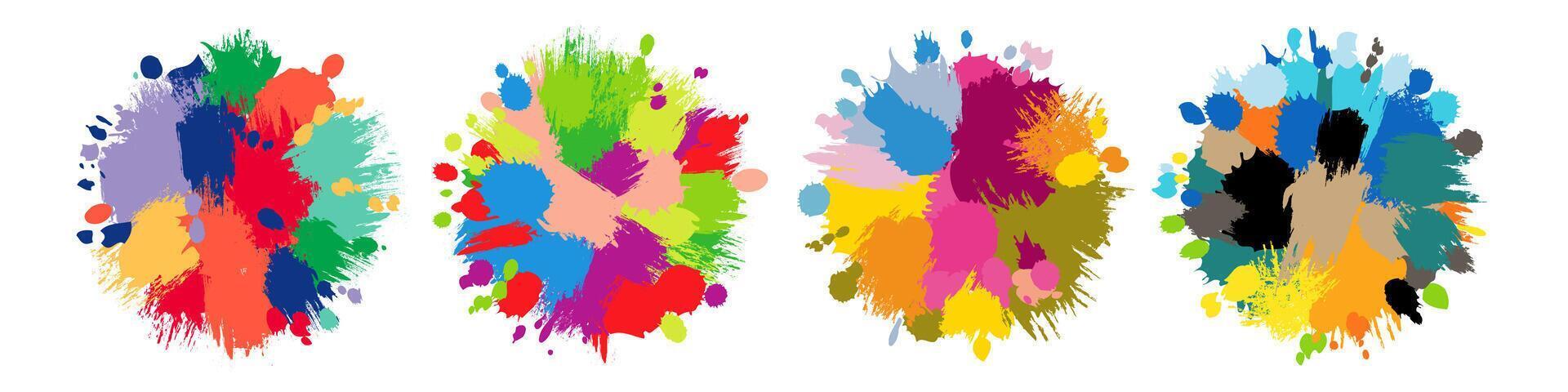 Collection of creative artistic bright spots. Set of watercolor backgrounds. Round shapes vector