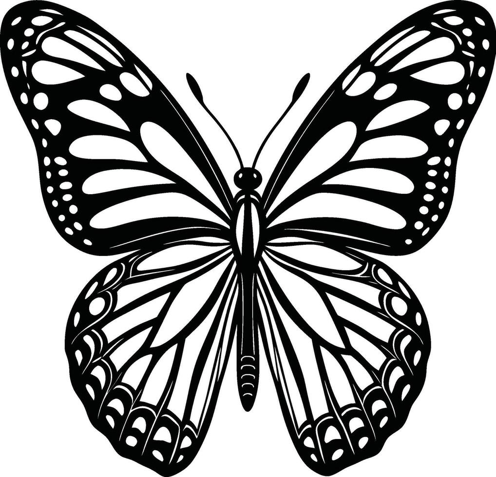 Graceful Monarch Butterfly Silhouette Design vector