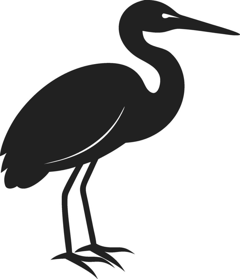 Elegant Heron Silhouette Minimal Bird Design for Crafts and Apparel vector