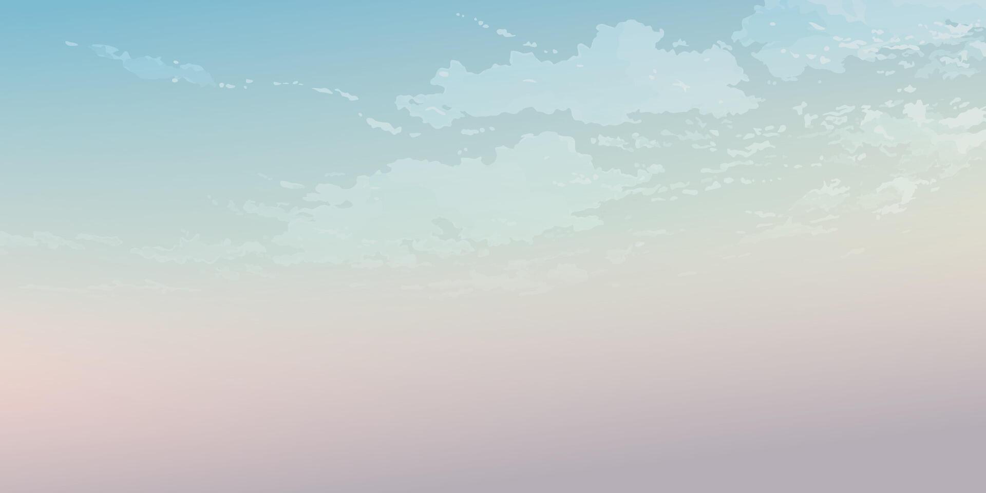 Minimalist coudscape with twilight horizontal background graphic illustration have blank space. vector