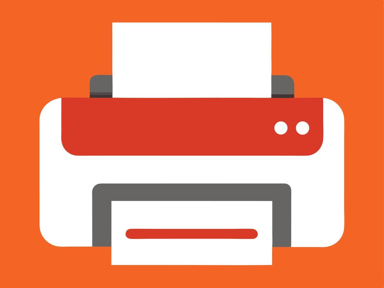 Simple and modern illustration of a red and white printer vector
