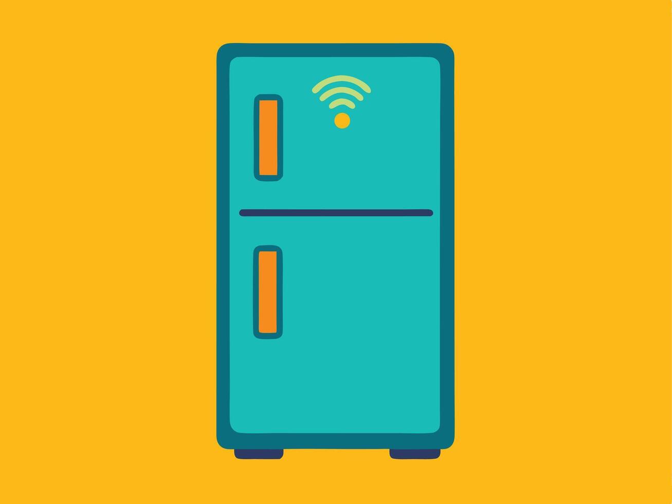 Smart refrigerator with wifi connectivity representing modern home appliance technology vector