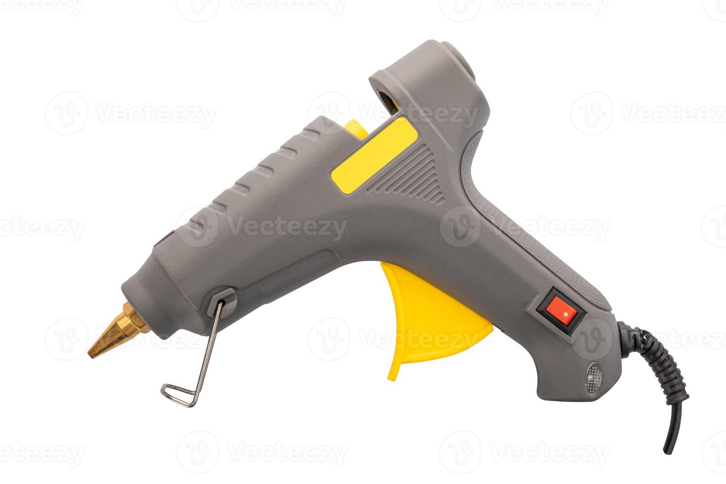 Electric hot glue gun on white background. Electric equipment for art photo