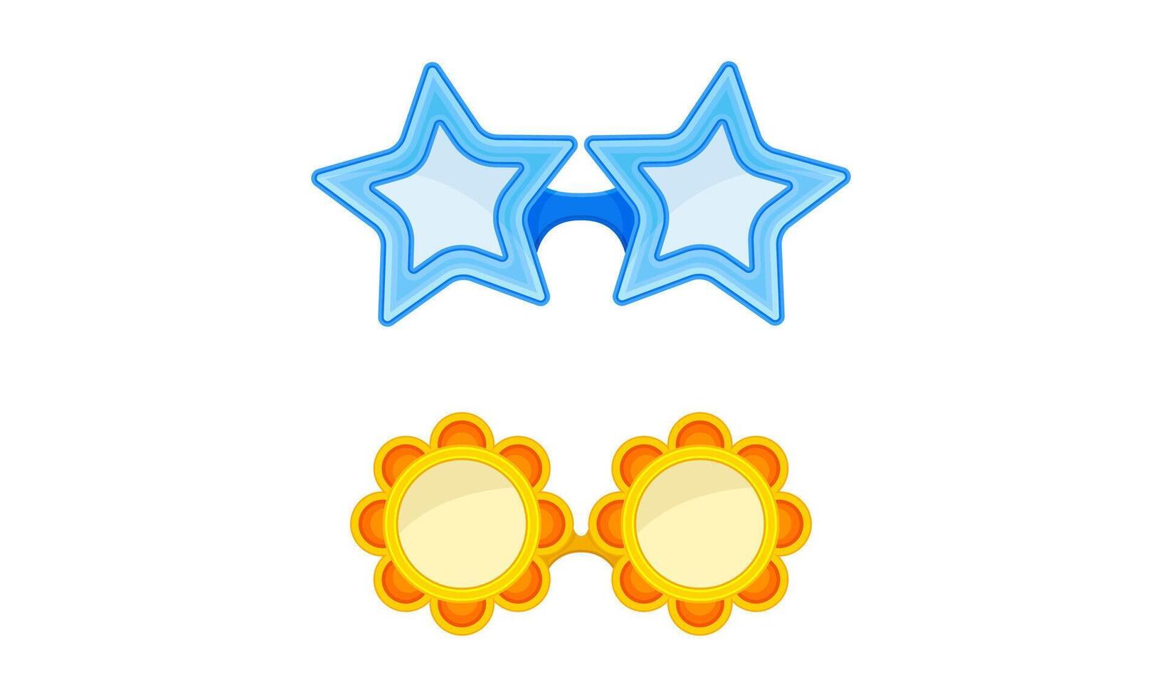 Carnival or party glasses set cartoon illustration vector