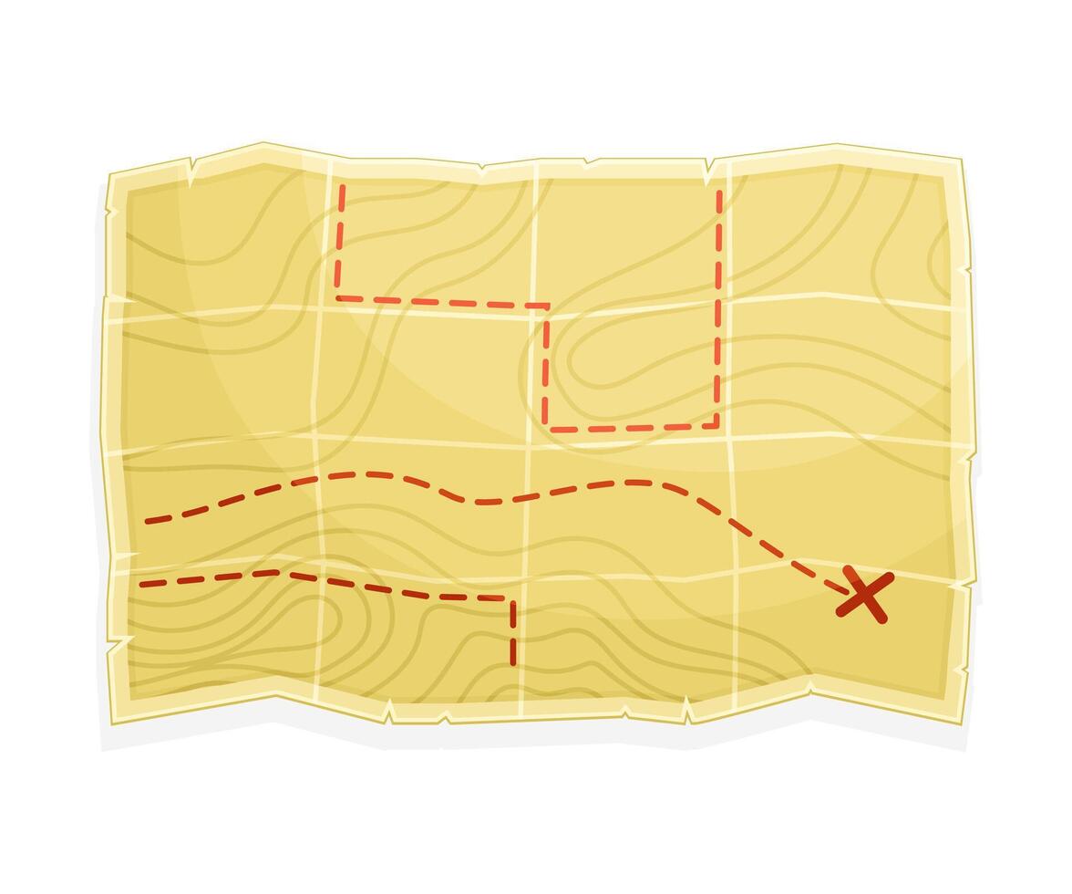 Ancient map. Archeological artifact illustration on white background vector