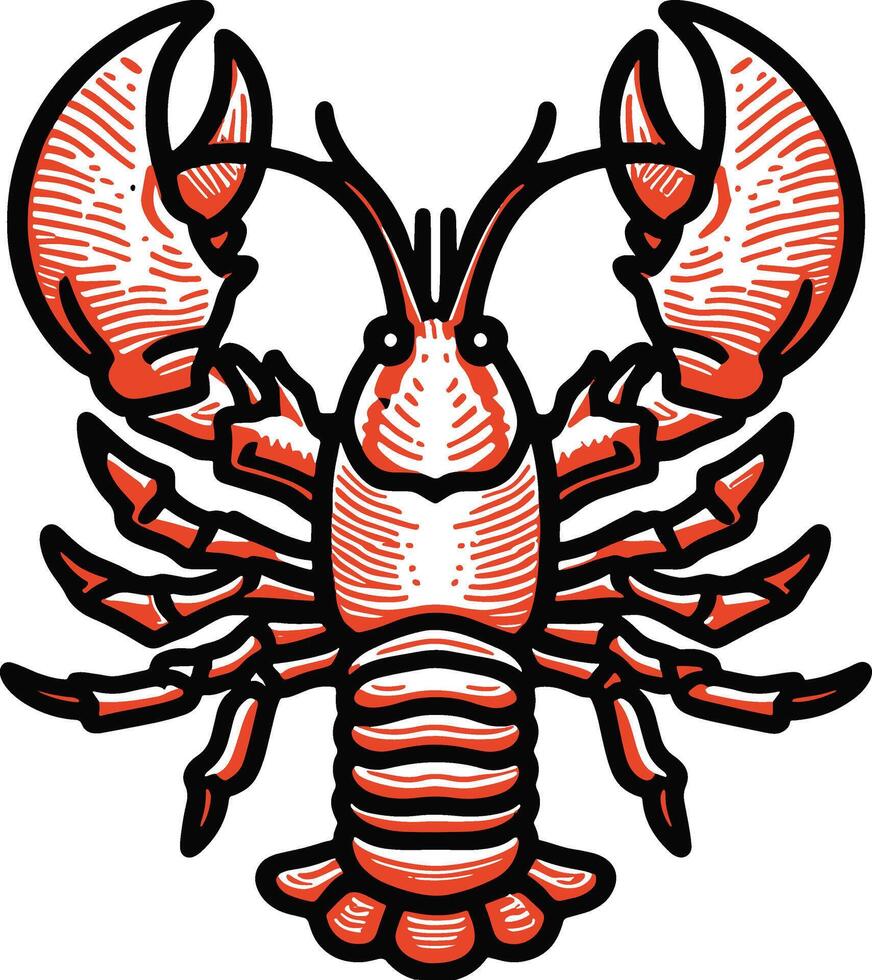lobster line art design illustration premium quality vector