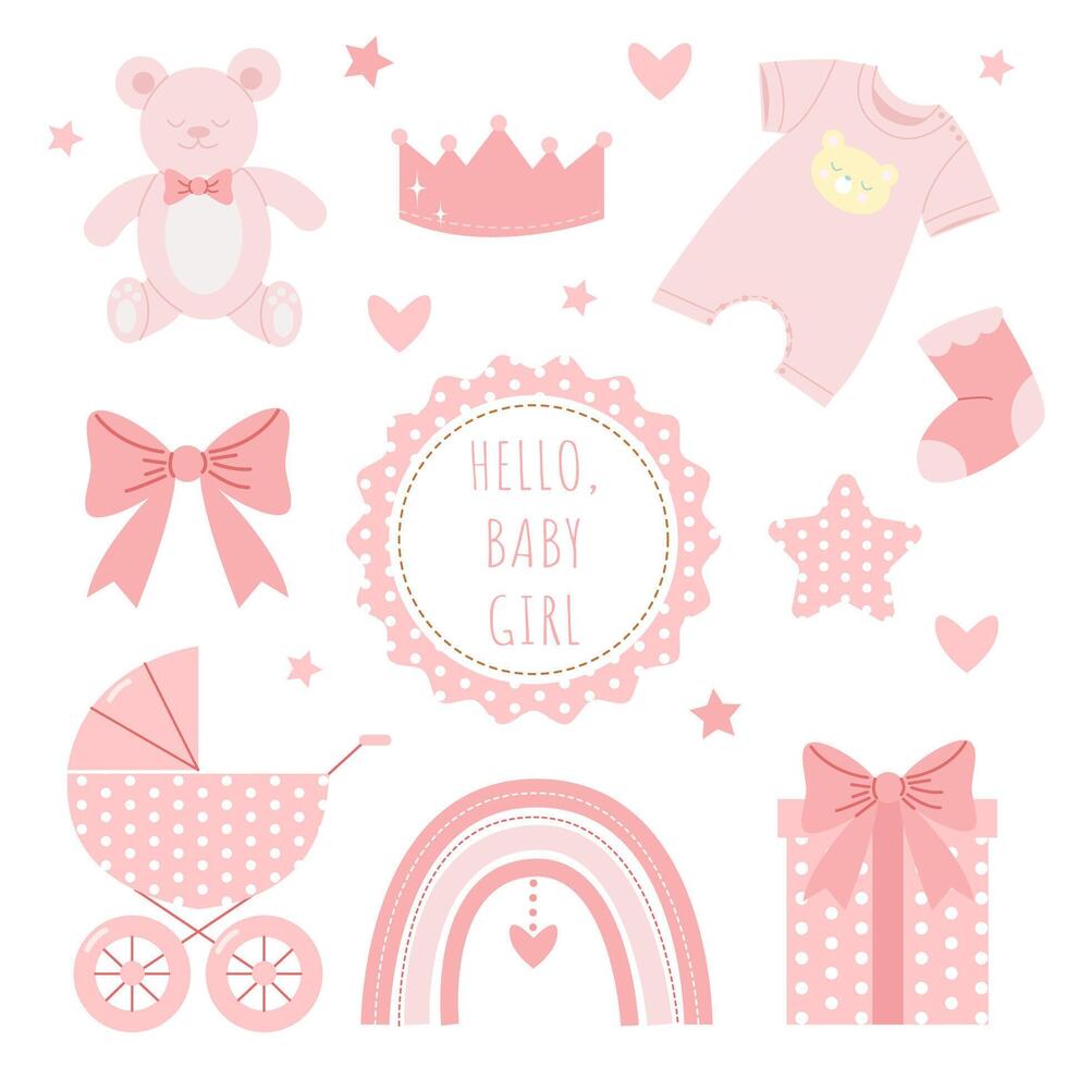 gender party girl set vector