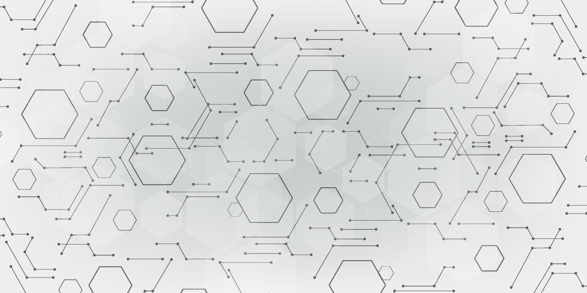 Abstract white bright technology hexagonal background. Connection structure. modern vector