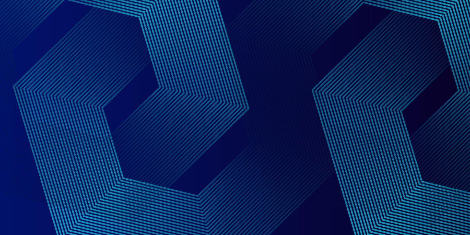 Dark blue background with hexagon geometric lines pattern. Abstract shiny hexagon lines. Futuristic technology concept vector